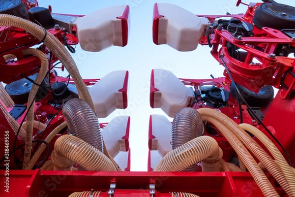 Fototapeta Modern precision seeder. Row planter.