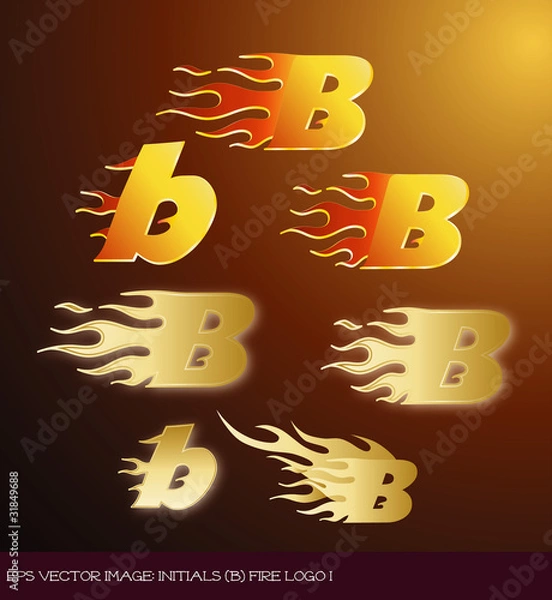 Obraz eps Vector image:initials（b）fire logo I