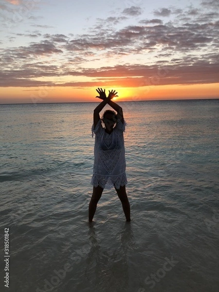 Obraz donna al tramonto