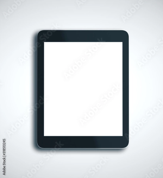 Fototapeta Digital tablet with blank screen on white background