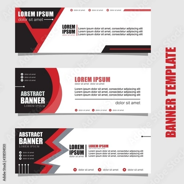 Obraz set 3 of abstract web banner templates. Modern design. Vector design inspiration.
