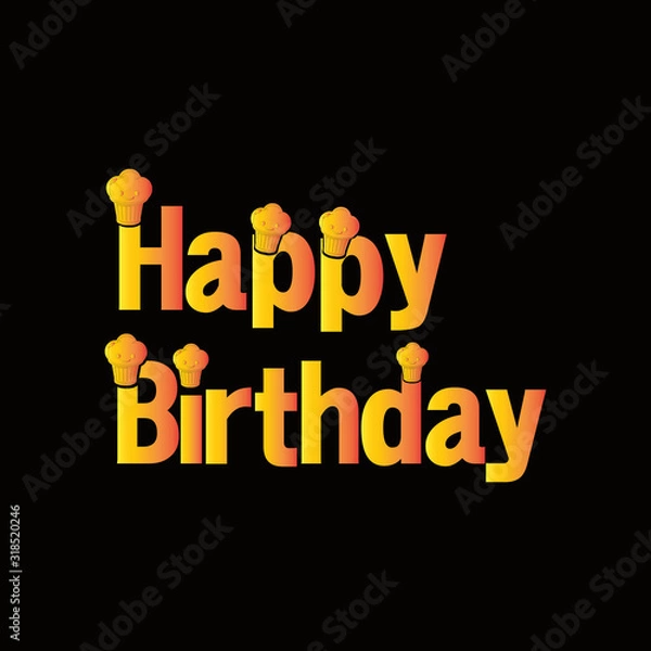 Fototapeta Happy Birthday with Cake Font