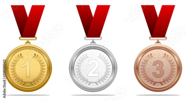 Obraz Vector award medal set.With gold medal, bronze medal and bronze medal. - Additional format EPS10 - Separate layers for easy editing