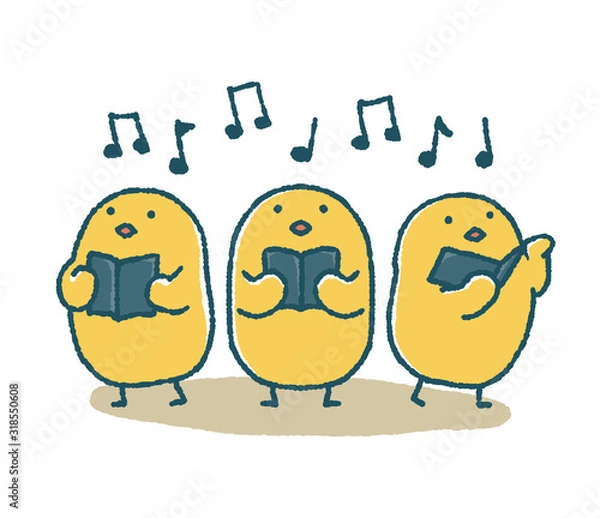 Obraz ゆるいひよこたちは合唱する