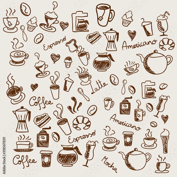 Obraz coffee seamless pattern
