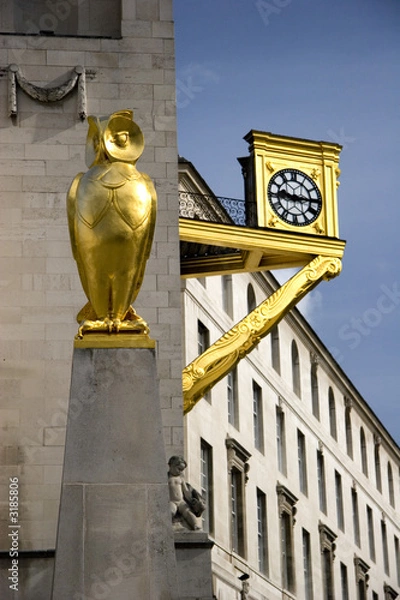 Fototapeta leeds civic hall golden owl and clock