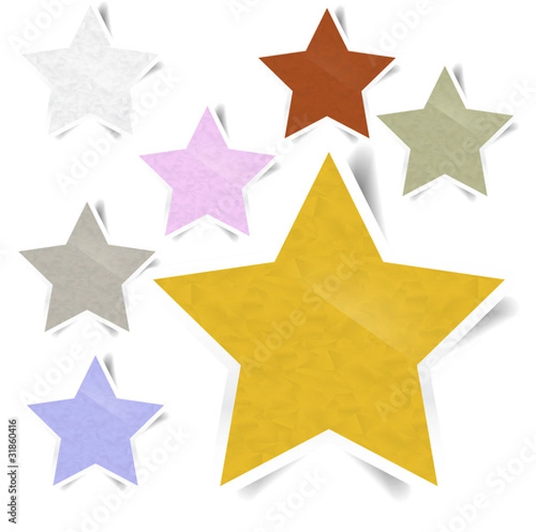 Obraz star torn  paper stick on white background