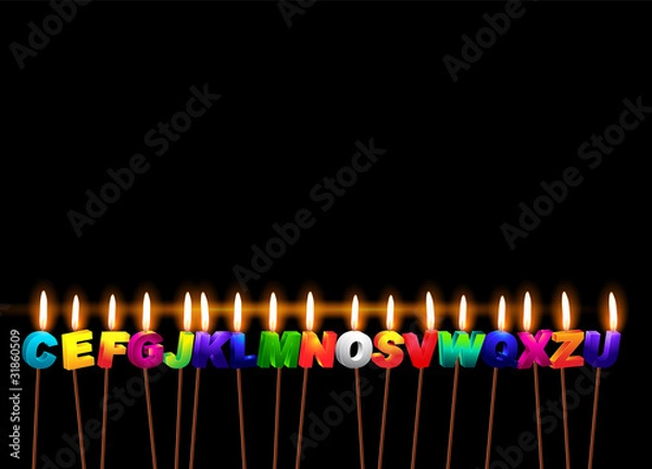 Obraz Burning candles with the letters