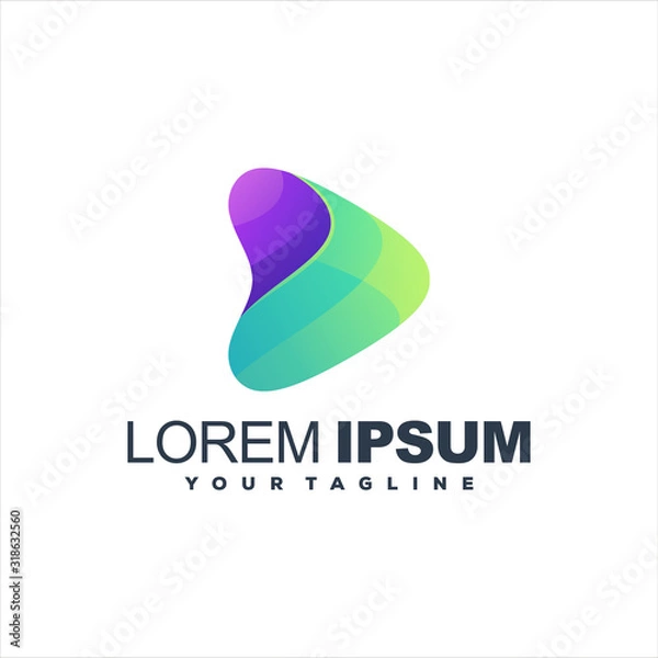 Obraz awesome triangle gradient logo design