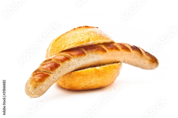 Obraz Bratwurst  mit Brötchen