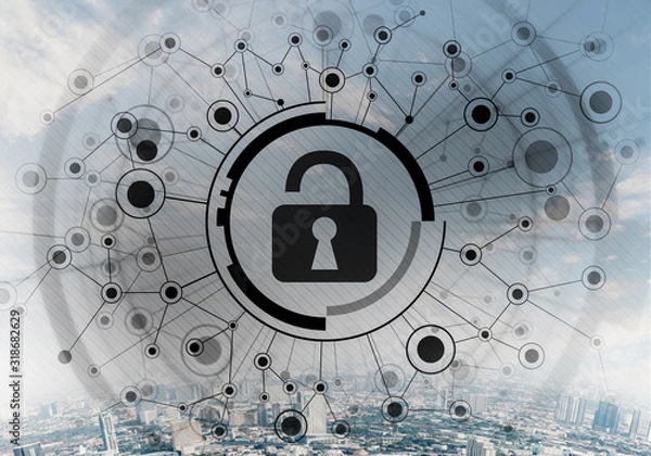 Obraz Cryptography and encryption algorithm concept