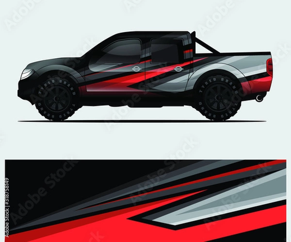Obraz truck decal graphic wrap vector, abstract background