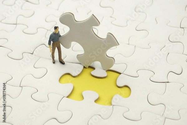 Obraz puzzle with missing piece