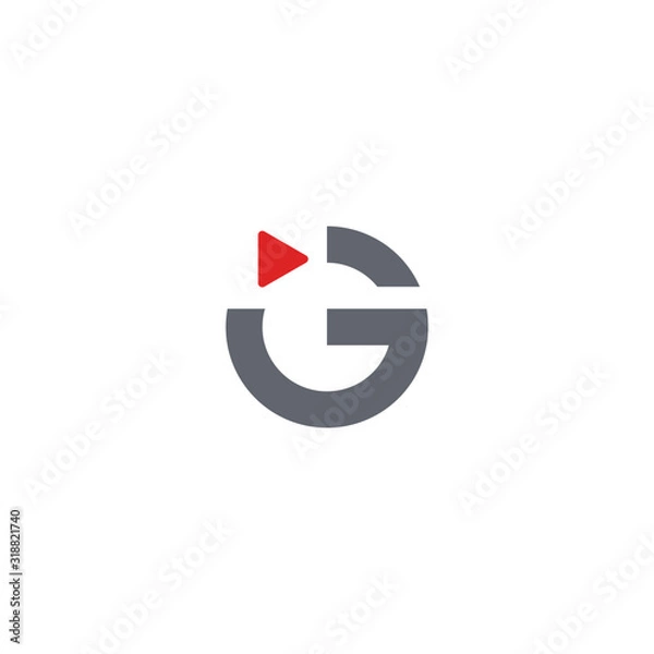 Obraz Letter G play logo design vector