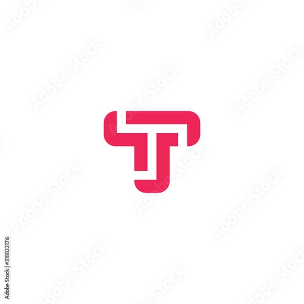 Obraz Initial T tech logo design vector simple