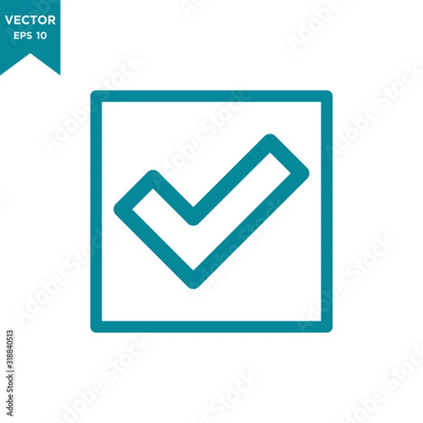 Fototapeta check mark icon in trendy flat design 