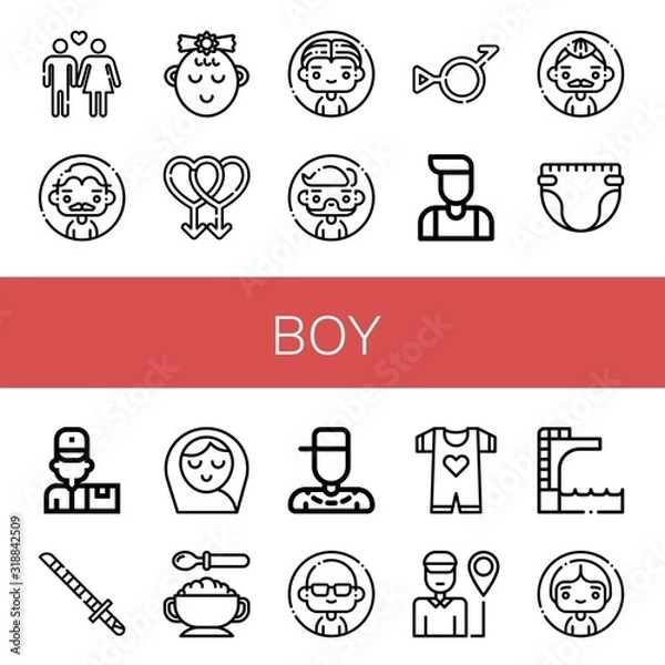 Obraz Set of boy icons