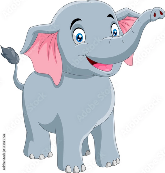 Obraz A Cute elephant cartoon smiling 