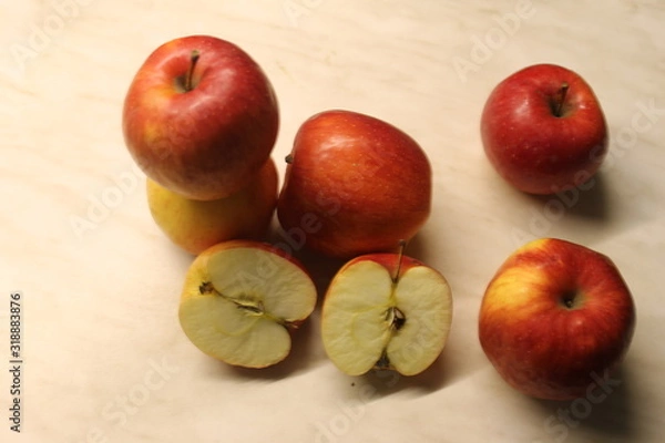 Obraz apples on wooden table