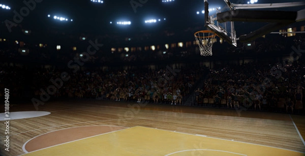 Obraz Professional basketball stadium made in 3d with animated crowd.