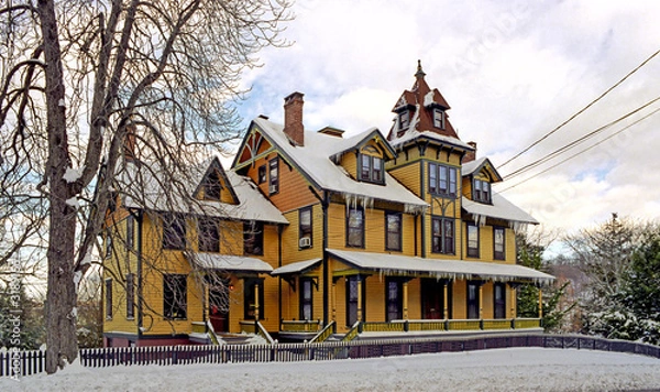 Obraz snow covered house