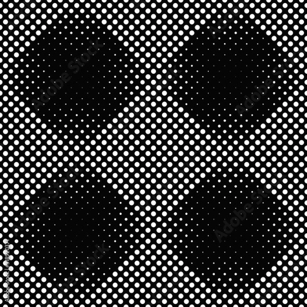 Fototapeta Abstract geometrical seamless dot pattern background - monochrome vector graphic from dots
