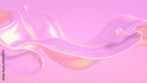 Fototapeta Splash fluid. 3d illustration, 3d rendering.