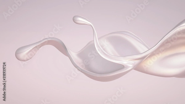 Fototapeta Splash fluid. 3d illustration, 3d rendering.