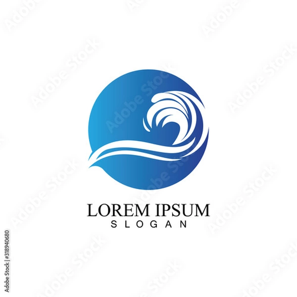 Fototapeta Water wave icon vector