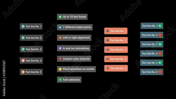 Fototapeta Small Text Blocks with Bullet Points