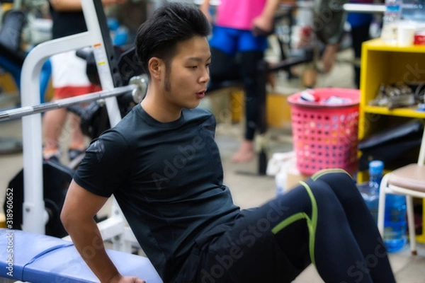 Fototapeta 筋トレシリーズ　バーベル　インターバル