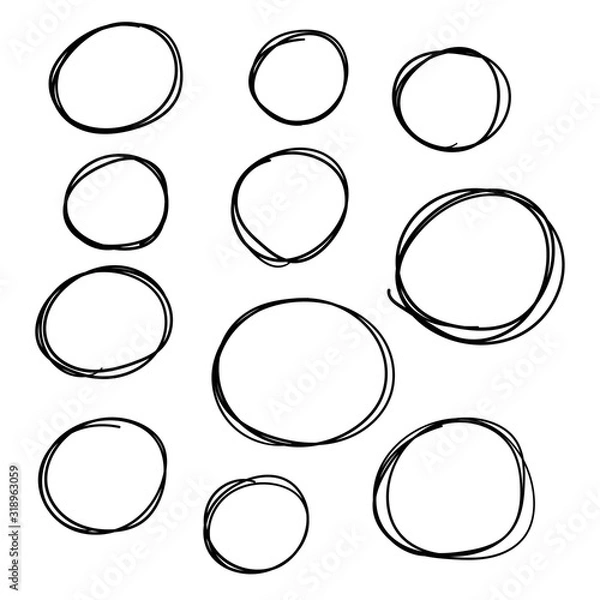 Obraz hand drawn circle line.
