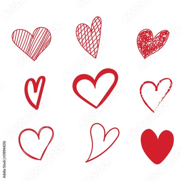 Obraz heart hand drawn for love and valentine's day.