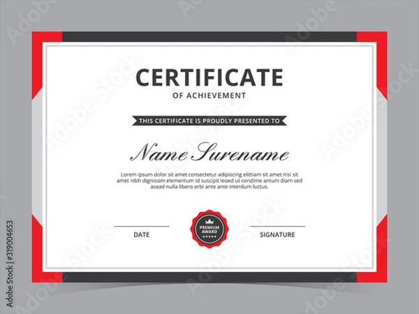 Obraz Certificate Template