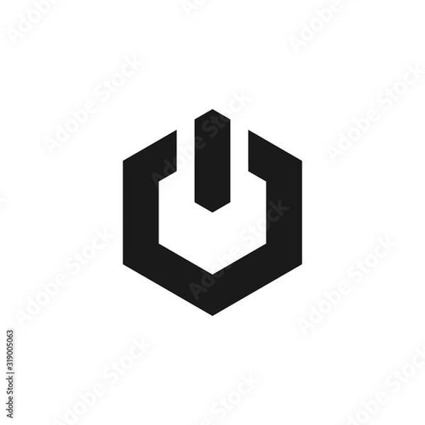 Obraz Power button icon on white background. Vector illustration
