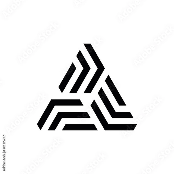 Obraz Abstract triangle shape logo on white background