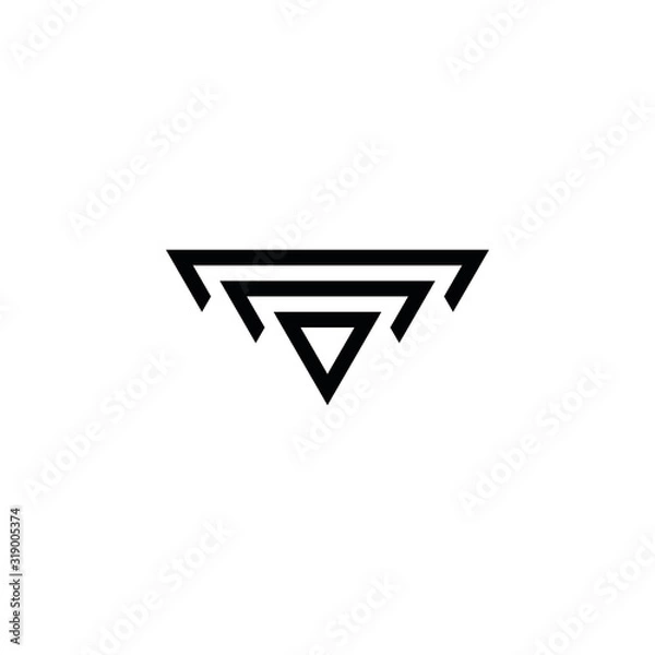 Fototapeta Abstract triangle shape logo on white background