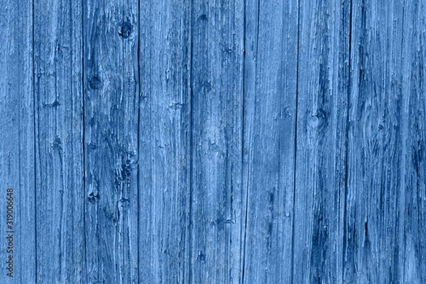 Fototapeta Vintage wooden navy blue vertical planks. Front view with copy space. Background for design.