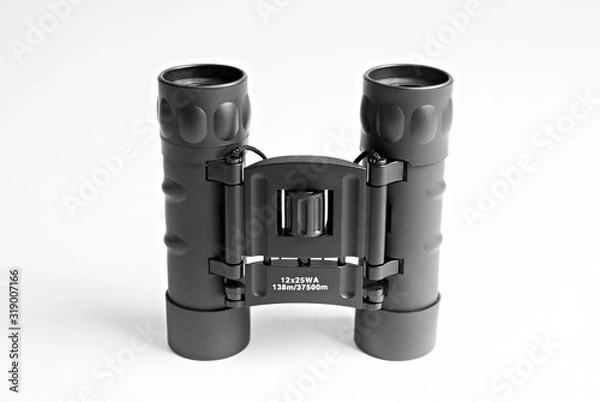 Obraz professional binoculars close-up on a white background