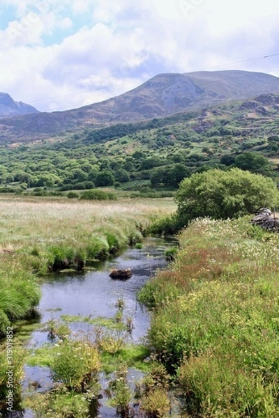 Obraz River and mountains landscape in Wales