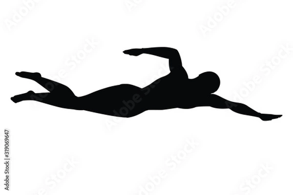 Obraz Swimmer silhouette vector