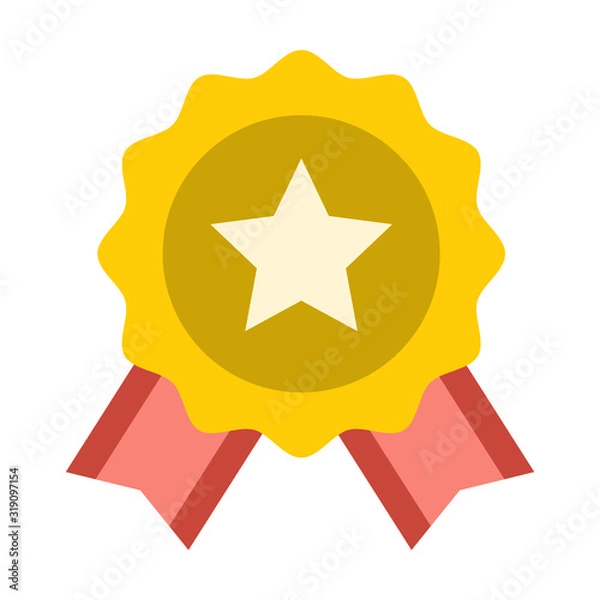 Obraz achievement flat isolated vector icon