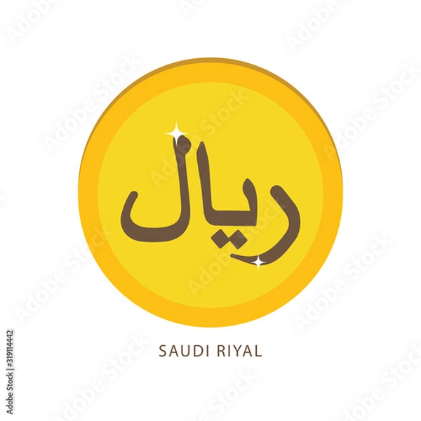 Obraz Golden Arabic riyal coin