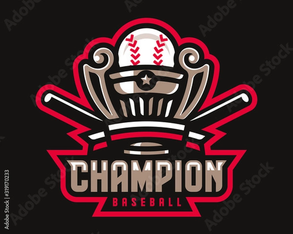 Obraz Baseball logo cup design, emblem tournament template editable for your design.