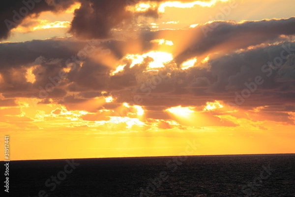 Fototapeta fireball in sky