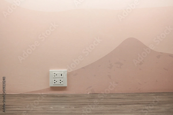 Obraz Plug Socket on the Wall with Pastel Background/Flower