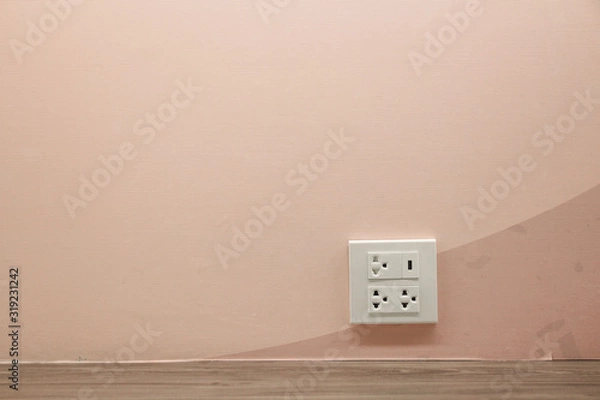 Obraz Plug Socket on the Wall with Pastel Background/Flower