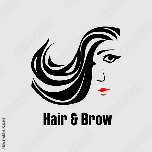 Fototapeta Logo women long hair style icon