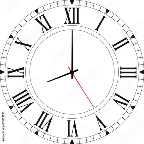Fototapeta clock face blank , Vector illustration