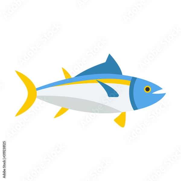 Obraz tuna flat color vector icon